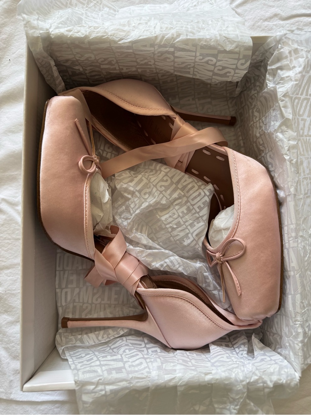 Steve Madden LARINA Pink Satin Ballet Inspired High Heels
